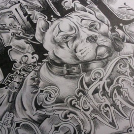 пес . эскиз для тату