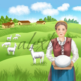 Бабушка с сыром. Ферма