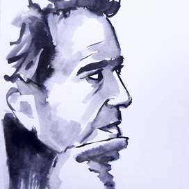 Мужской портрет. Тушь.