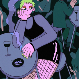 Девушка в баре 