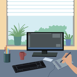 Рабочее пространство flat design 