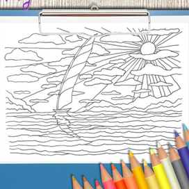 Раскраска. Серия "Пейзаж"