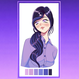 Персонаж в фиолетовой палитре