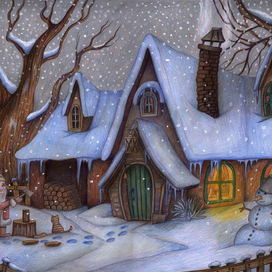 Домик в сумерках