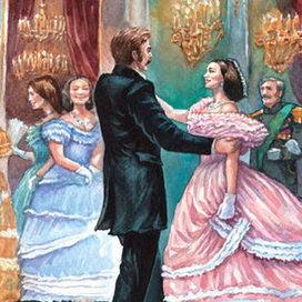 Фрагмент иллюстрации для упаковки печенья Butter Gookies. Бал