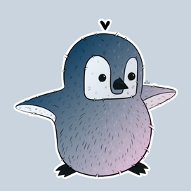 Пухлый пингвин - стикер