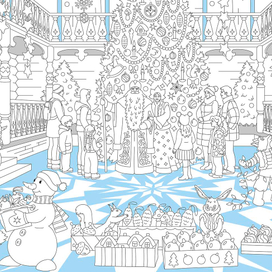 Новогодние раскраски постеры