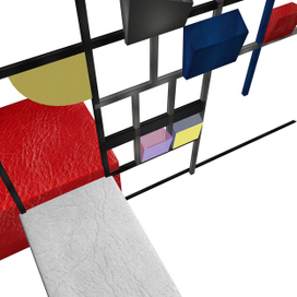 разработка пуфа в стиле неопластицизм