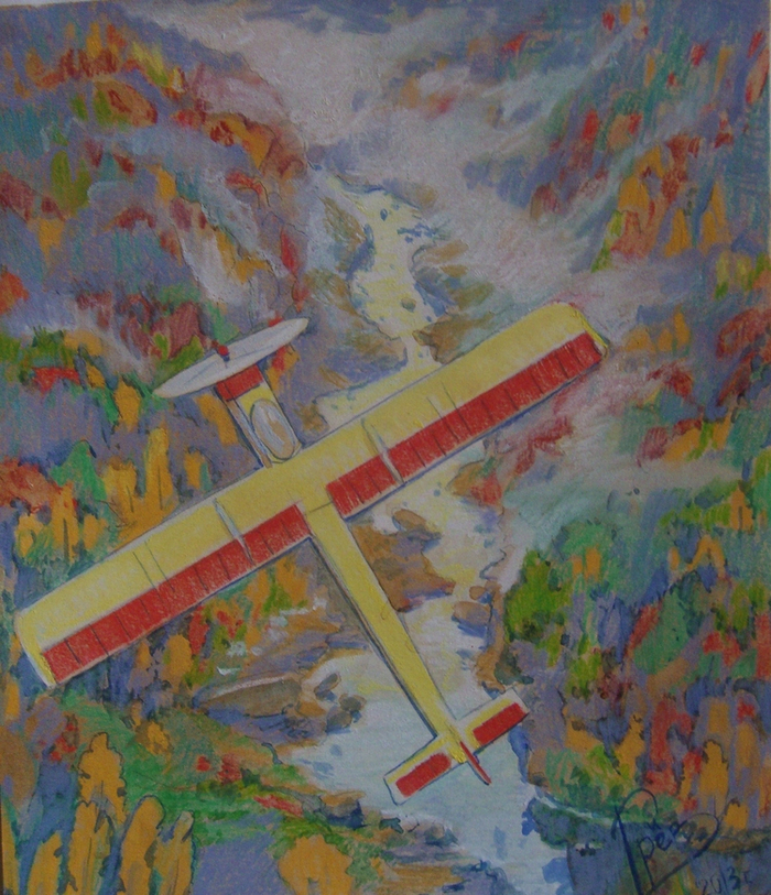 иллюстрация к стихотворению Барто "самолетик" . 2013г.