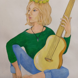 девушка с гитарой