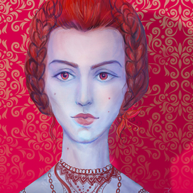 Дама в винных тонах