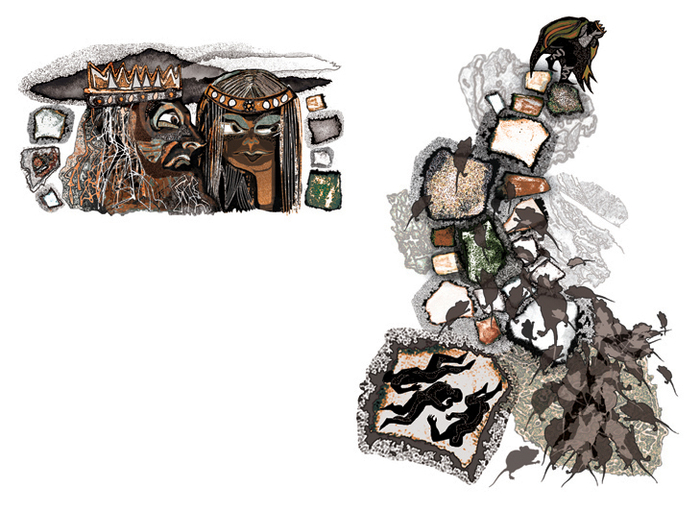 иллюстрации для статьи о короле Поппеле, "которого мыши съели..." ("Всемирный следопыт")