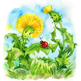 Одуванчики для апрельской странички "Цветочный календарь