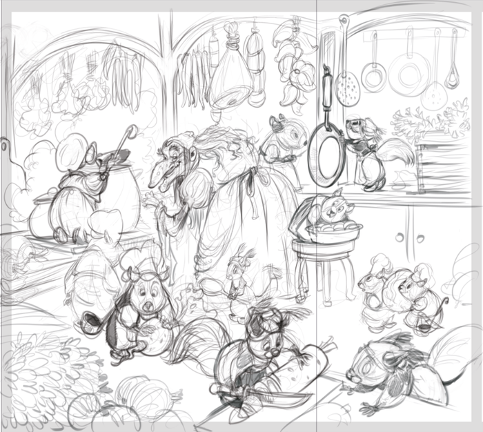 Карлик нос   эскиз бабка готовит тот самый супчик