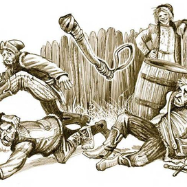 Илл. к книге В.Абросимова "П......... за см...."Стр. 124