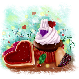 "Кекс с сердечками"