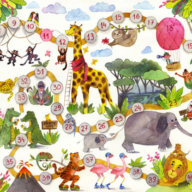 Настольная игра "Бегом из джунглей"