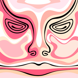 Лицо из линий. Божок. Face from lines.