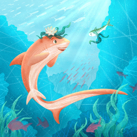 Иллюстрация к обложке книги "Лисьи истории: в море"