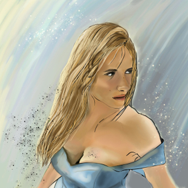 Portrait in light blue
