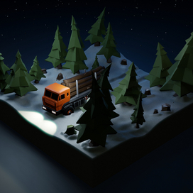 Forest. Lowpoly style