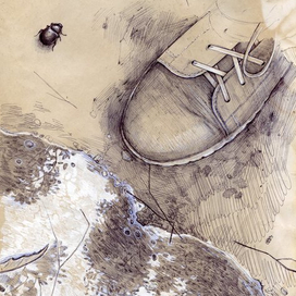 на берегу лужи