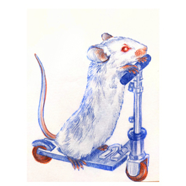 Мышь на самокате
