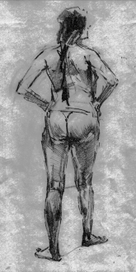 Зарисовка женской обнаженной фигуры