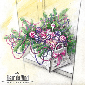 эскиз новогоднего оформления для www.f-d-v.ru