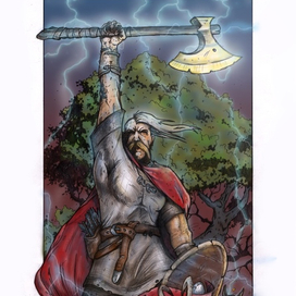 Перун бьёт чертей.