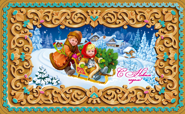 Новогодняя упаковка 2016 "деревянная шкатулка