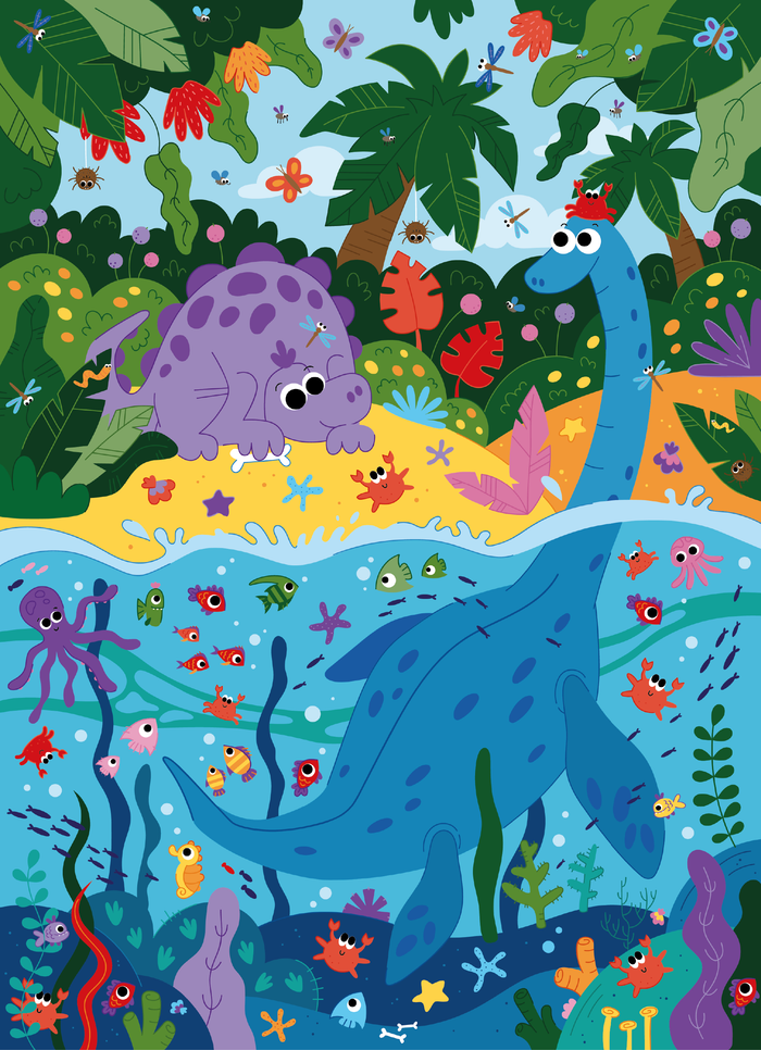 Динозаврики на пляже