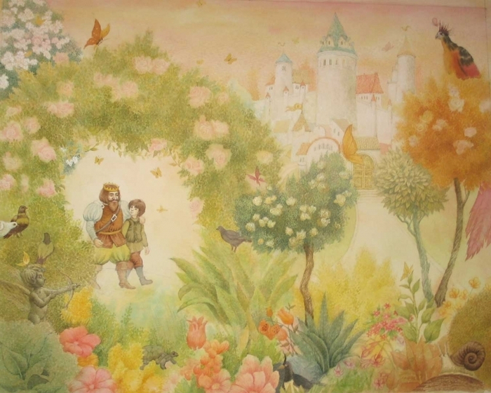 Иллюстрация "В саду Страны желанной" к сказке Астрид Линдгрен "Мио, мой Мио"