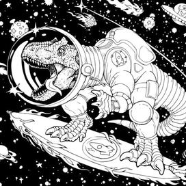 Дино-космос. Раскраска