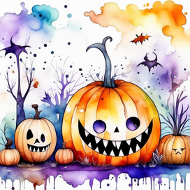 Halloween watercolor 