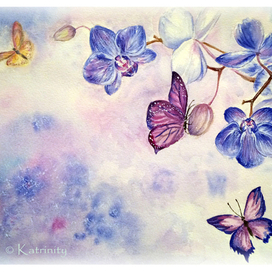 Орхидеи и бабочки