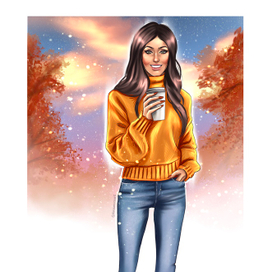 Девушка с кофе