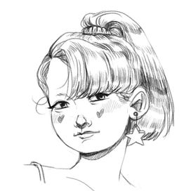 Girl with star earrings