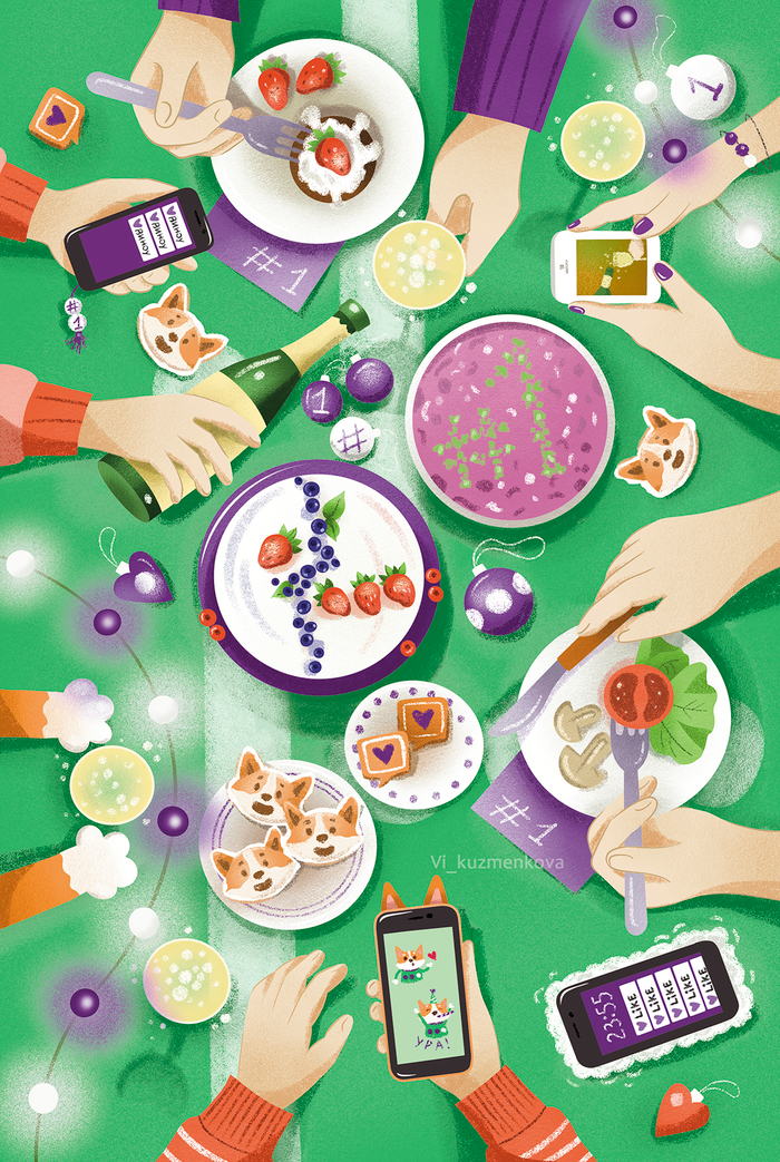 Новогодний стол в Мегафон 