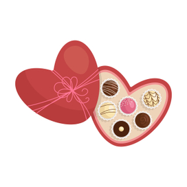 Коробка конфет. Подарок. День Святого Валентина