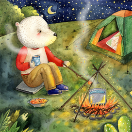 фрагмент иллюстрации, мишки