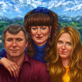 Портрет семьи на заказ