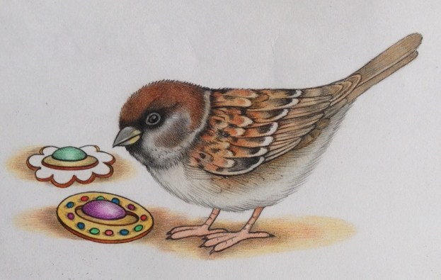 Воробей и брошки