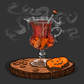 Hot Wine Drink With A Snack