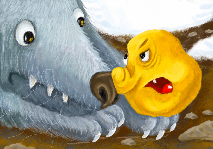 Колобок. Встреча с волком