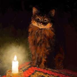 Кот и свеча