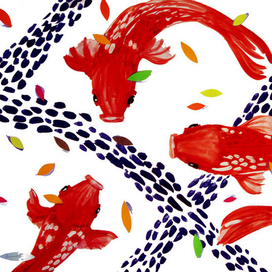 рыбы и листья