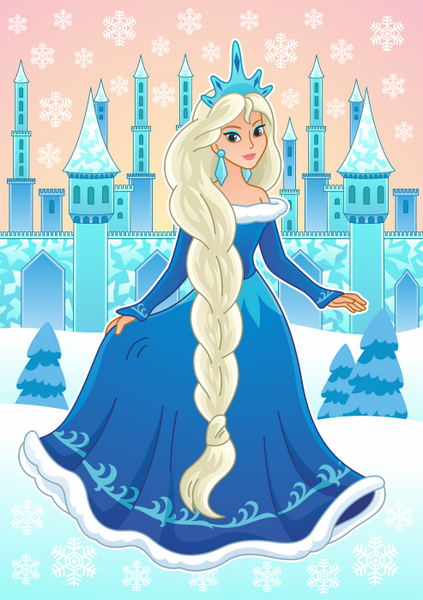 Принцесса Зима. Аппликация со стразами