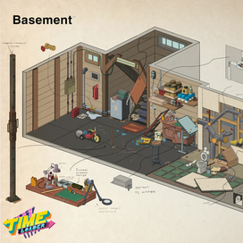 Концепт-арт локации "Подвал" для игры Time Loader