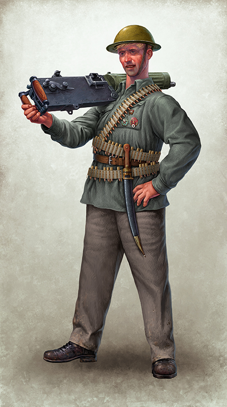 Ополченец ЛАНО. Иллюстрация для книги "Блокада Ленинграда"